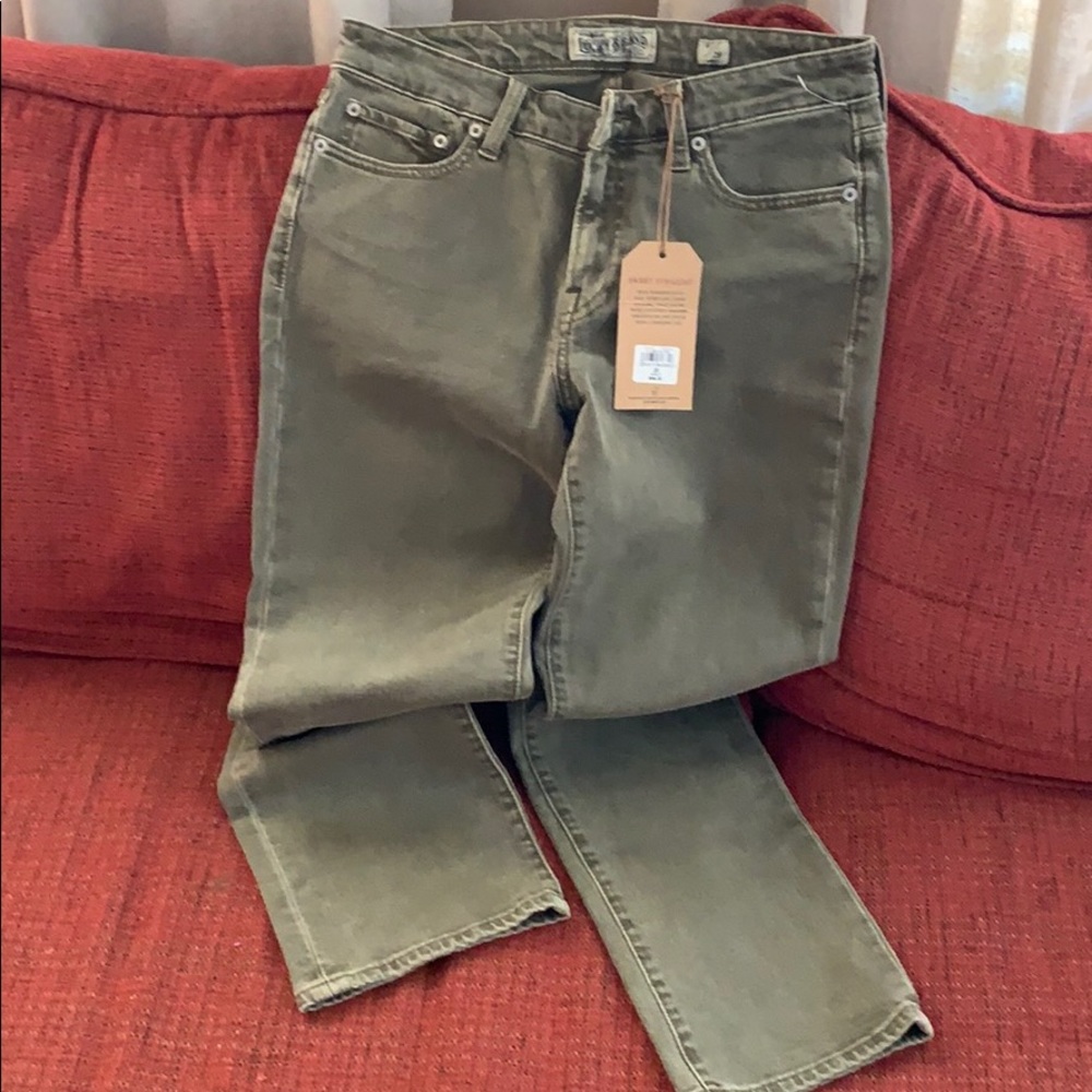 Lucky Brand olive green straight leg ankle pants